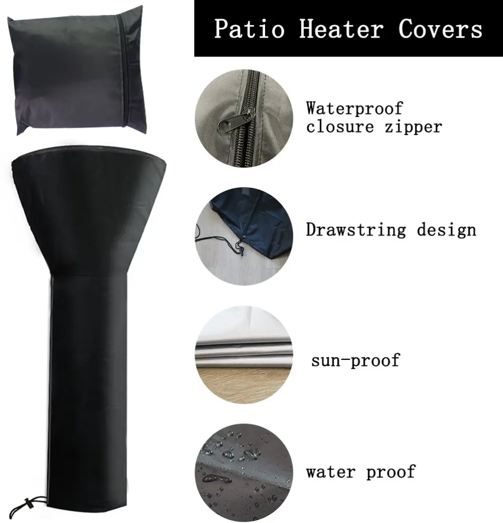 Patio Heater Cover Protection Waterproof Windproof Dustproof Pyramid Vertical Outside Universal Multi-Purpose | Дом и сад