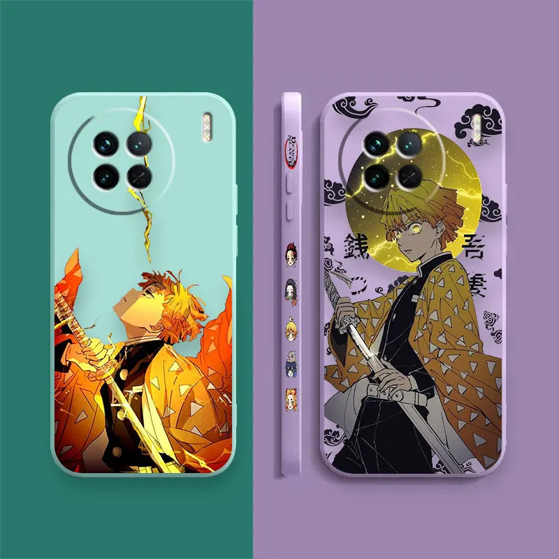 Japan Cartoon Demon Slayer Agatsuma Zenitsu Case For VIVO X21I X21S X23 X27 X30 X50 X60 X70 X80 X90 5G PRO PLUS Case Funda Shell
