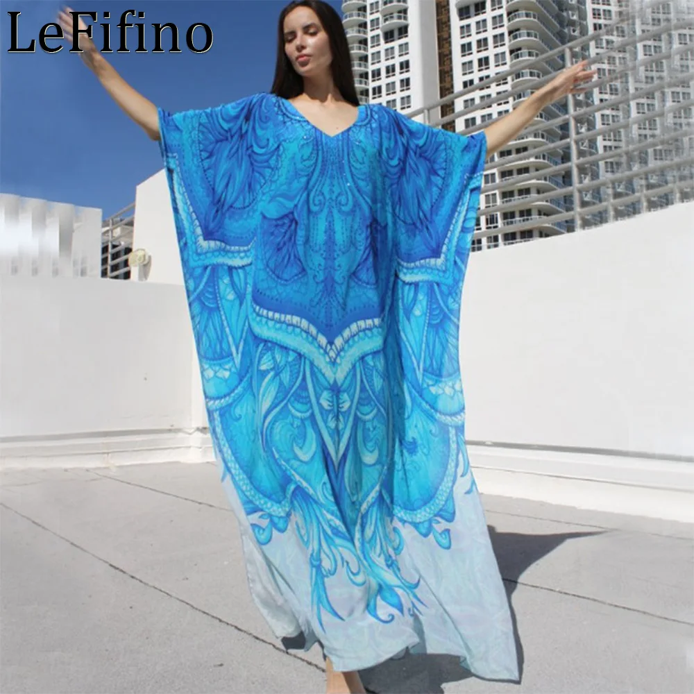 

Халат женский хлопковый с принтом, Длинная пляжная юбка для отдыха и отдыха, солнцезащитное пальто, накидка для бикини, очень большой размер, на лето