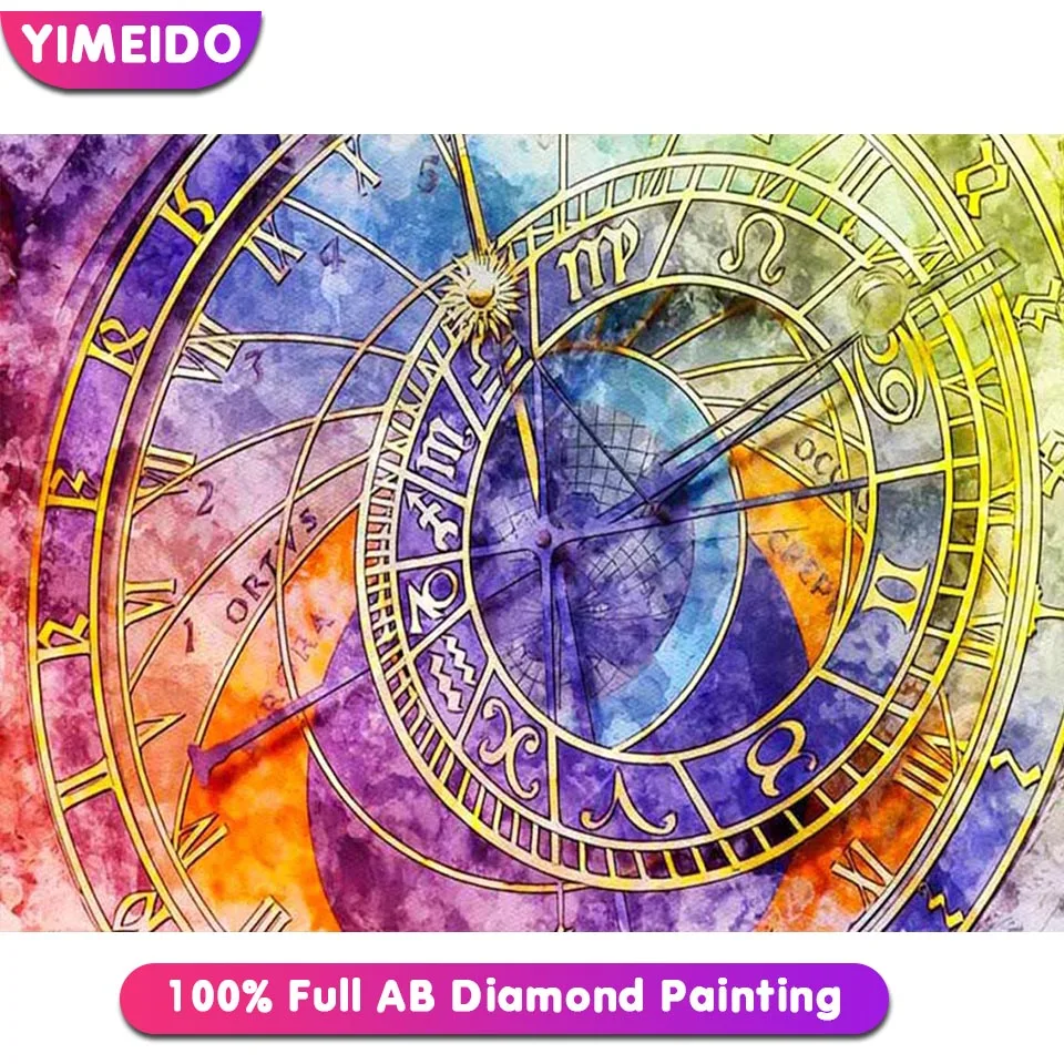

YIMEIDO 5D DIY Advanced Landscape Full AB100% Diamond Painting Kit Color Clock Zipper Bag Hand Embroidered Home Decor Gift