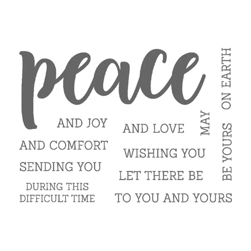 HonB Рождество Buzzword Peace прозрачные штампы для новых 2021 рамка изготовления бумаги