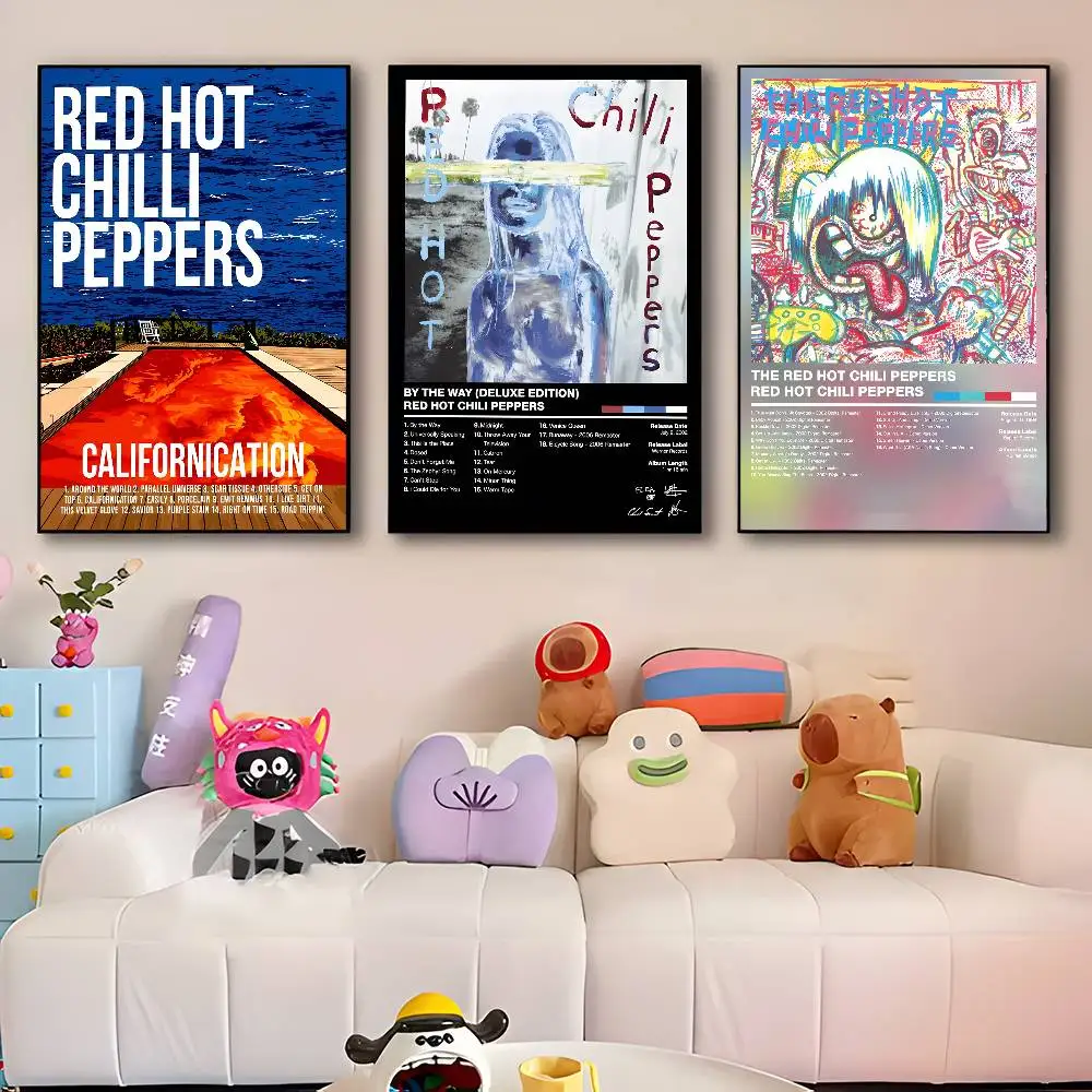 Фото Классические винтажные постеры R-Red Hot C-Chili P-Peppers, водонепроницаемые бумажные наклейки, декор для кофейни, бара, дома №2