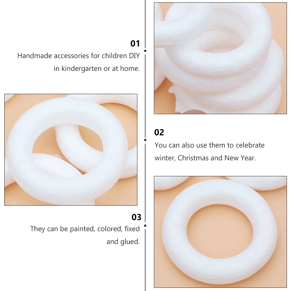 12 шт. пенопластовый рождественский венок круг для рукоделия кольцо сделай сам