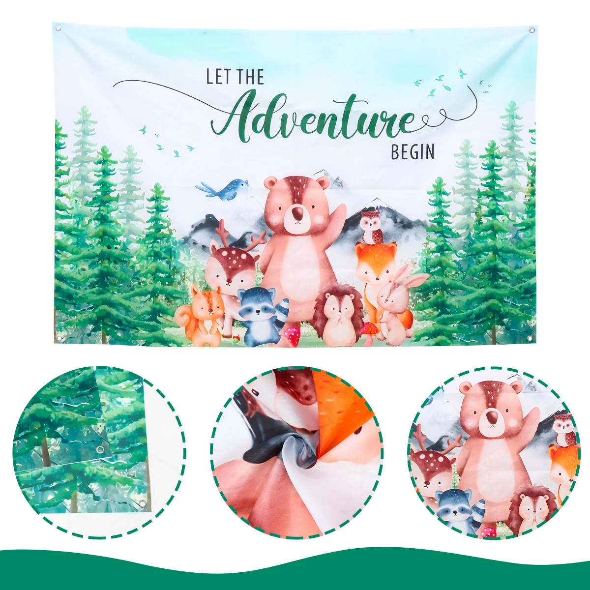 Фон для фотосъемки с изображением леса деревьев и гор 150x100 см