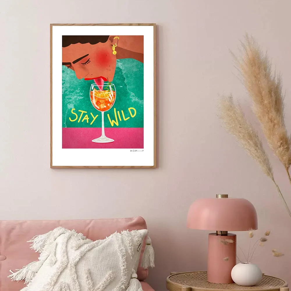 Красочные забавные девушки настенный декор картины фрукты банан красное вино