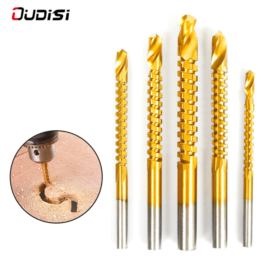 3/6 Pcs Cobalt Drill Bit Set Spiral Screw Metric Composite Tap Drill Bit Tap Twist Drill Bit Set for Cutting Drilling Polishing