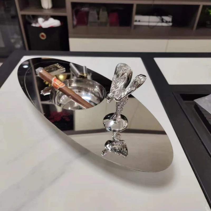 R Logo Little Gold Man CIGARLOONG Попельница для сигар Бронзовое дно Большой диаметр Титановый