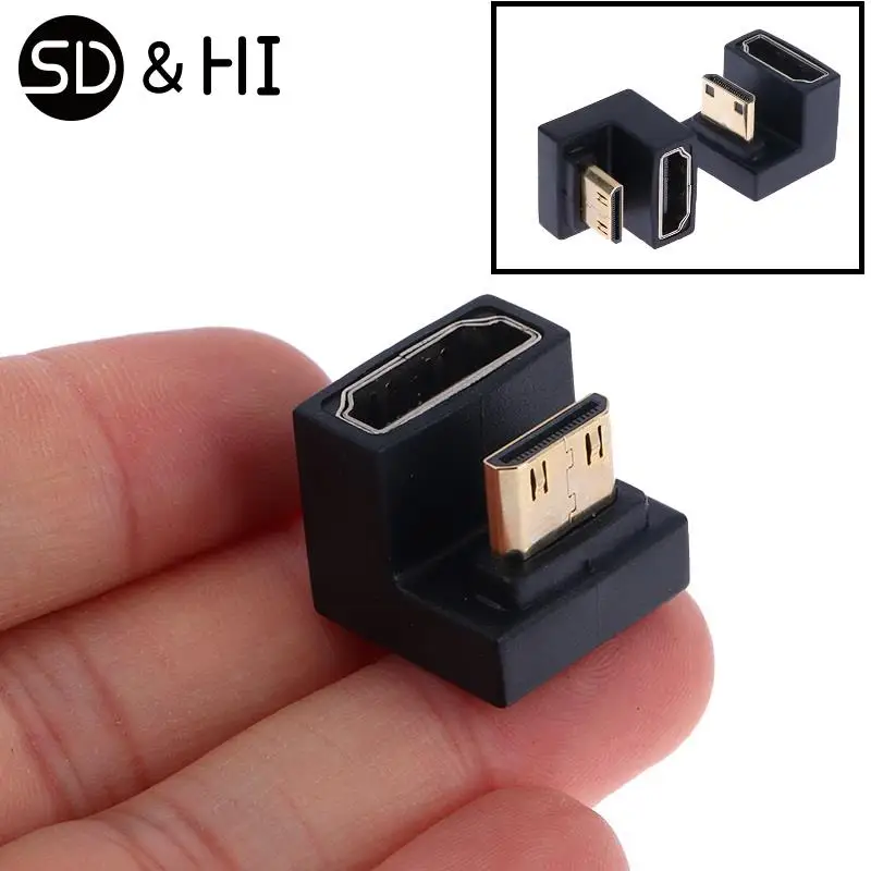 HDMI-Compatible Adapter 360 Degree Angled U-shaped L Converter Mini HD Male to HDMI Adapter