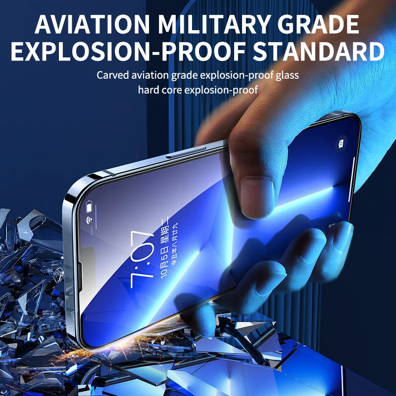 Фото Защитное стекло, закаленное стекло с полным покрытием для iPhone 14 13 12 11 PRO MAX MINI X XS №4