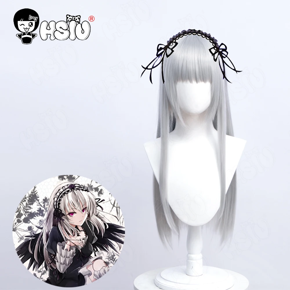 Suigintou косплей парик из синтетического волокна аниме Rozen косплей для девушки косплей hhsiu silver Серебряные длинные волосы ртутная лампа косплей парик + парик