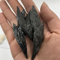 1pc natural black tourmaline feather shaped rough stone crystal energy mineral reiki healing stone teaching specimen accessories