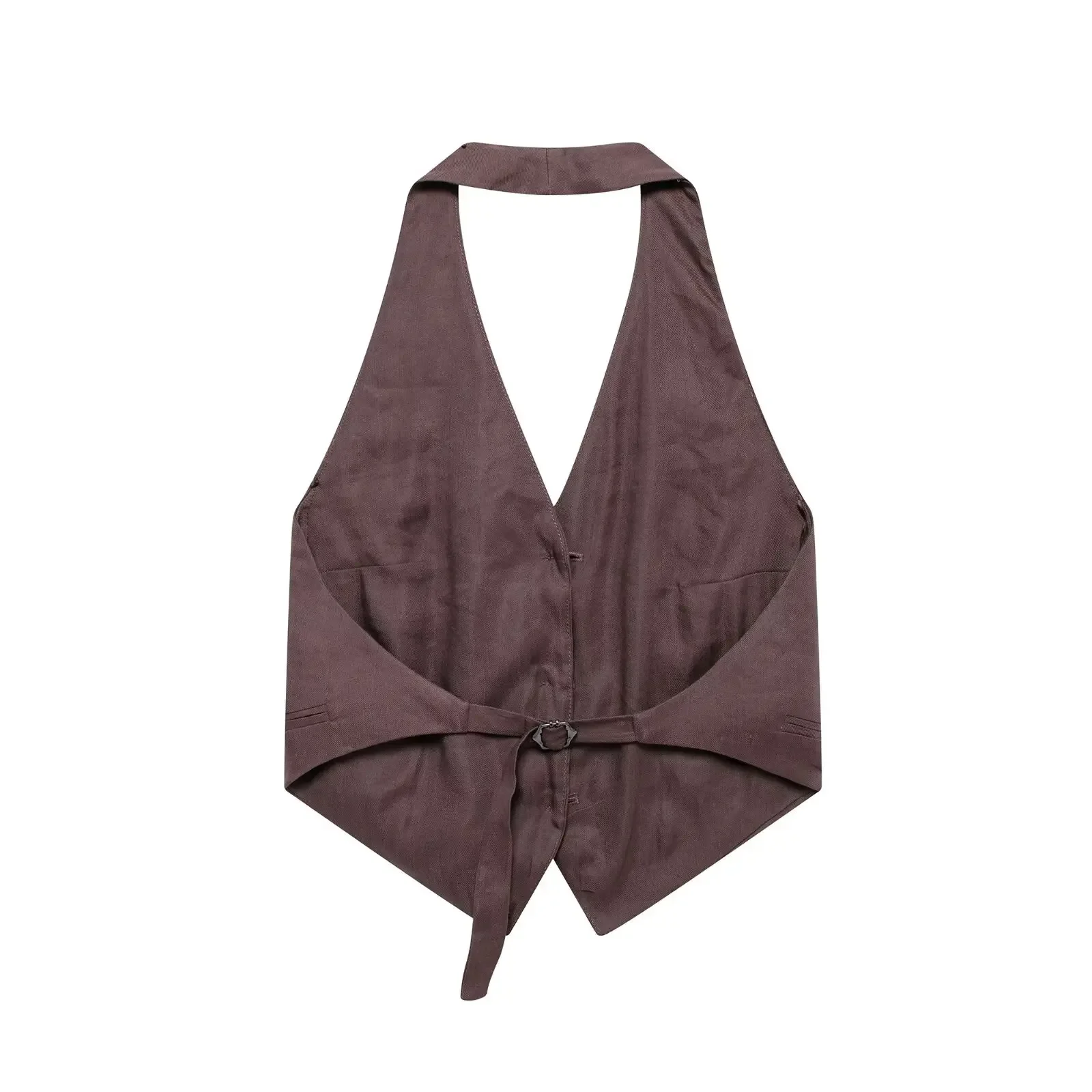 Женский жилет комплект из двух предметов укороченный топ без рукавов Блейзер 2024