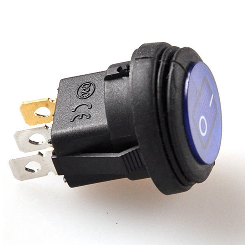 100 шт. 12 В 20 А водонепроницаемый круглый переключатель ВКЛ/ВЫКЛ для автомобиля
