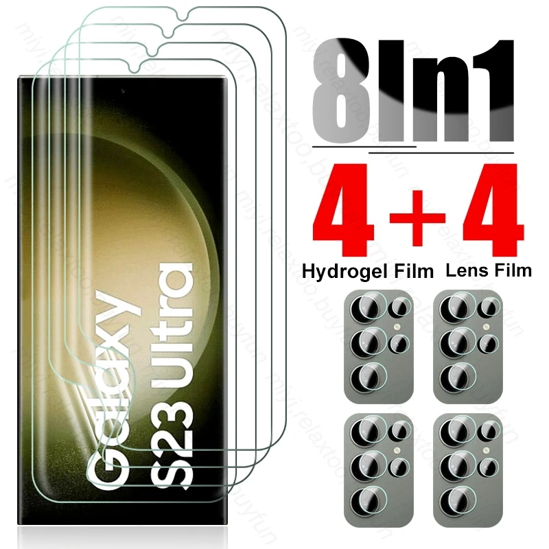 

999D Soft Hydrogel Film for Samsung Galaxy S23 Ultra Screen Protector Not Glass On Sumsung S 23 S23Ultra Plus S23+ Camera Glass