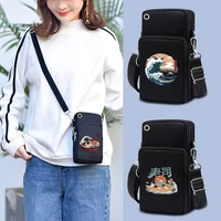 women cell phone case bag shoulder cross body pocket small wristband pouch wave print universal package for iphone xiaomi huawei