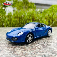 msz 132 porsche cayman s blue alloy car model childrens toy car die casting boy collection gift pull back function