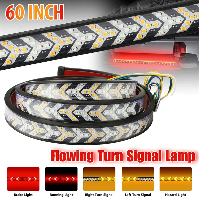 

12V Car Brake Turn Signal Trunk SUV RV Flexible LED Strip Light Tail Reverse Lights for Jeep Container Cargo Pickup Bakkie