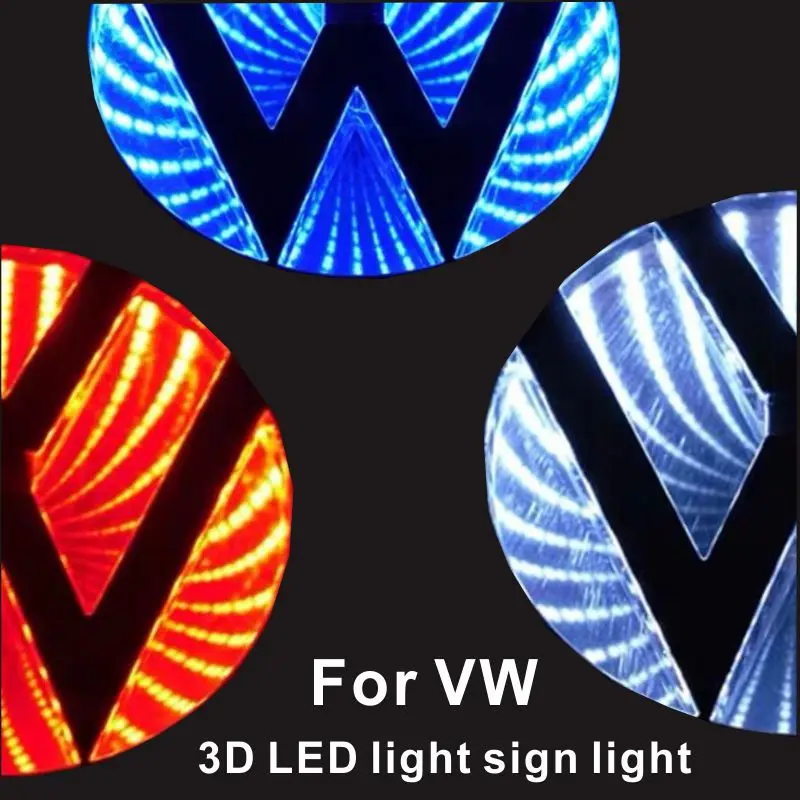 

For VW Golf 6 Magotan MAGOTAN CC Tiguan Bora Scirocco car 3D LED light badge front and rear logo lights to decorative lights