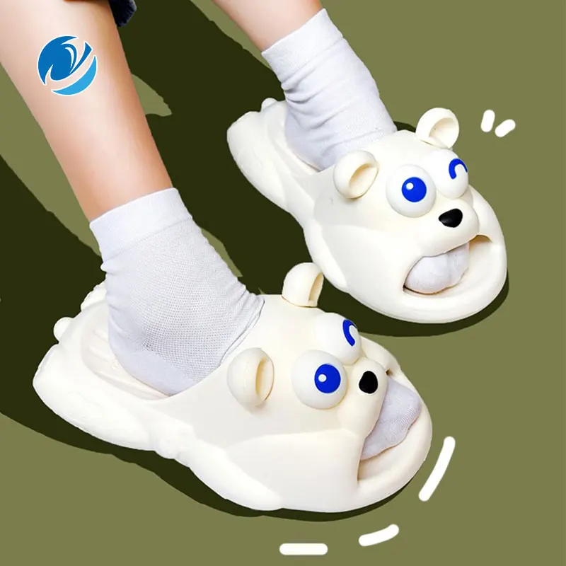 

Тапки Mo Dou для мужчин и женщин, мягкие Нескользящие Шлепанцы из ЭВА, с мультяшным принтом милой собаки, дышащие, уютный и уникальный дизайн, защита от столкновений