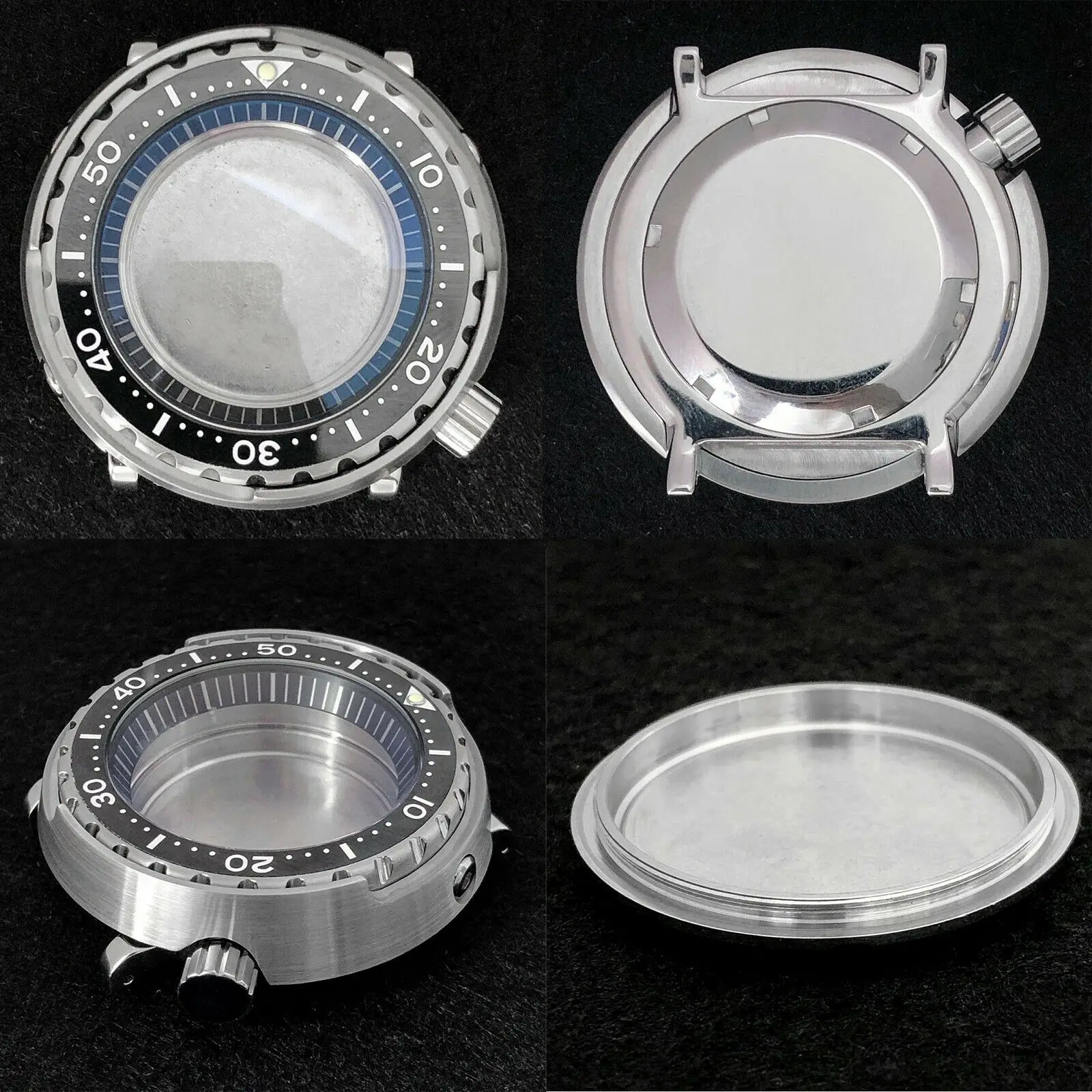 45mm Stainless Steel Watch Case Mineral Glass For NH35/NH36 Mechanical Movement