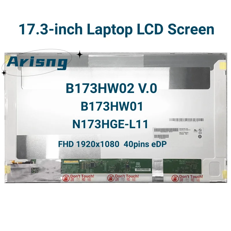 

ЖК-экран для ноутбука 17,3 дюйма, B173HW02 V.0, подходит для B173HW01 N173HGE-L11 HSD173PUW1 LP173WF1-TLB2, ЖК-панель