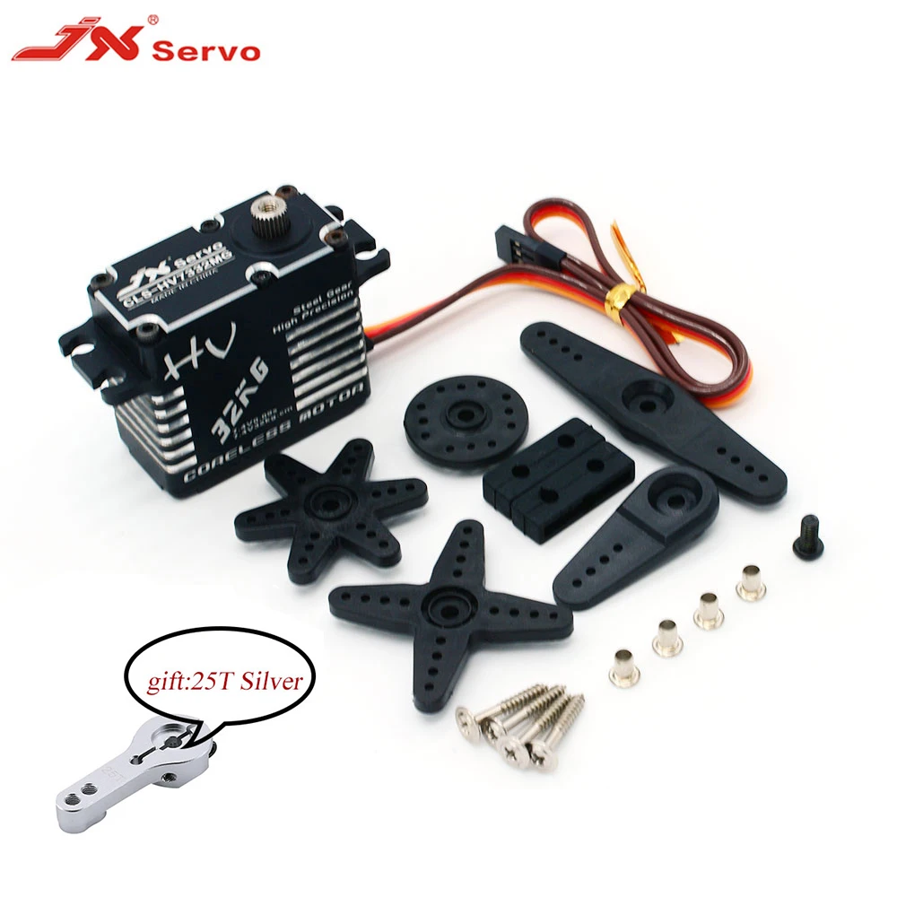 JX сервопривод 25 кг 37 кг 46 кг HV, металлический редукторный двигатель, цифровой бесщеточный с сердечником 25T M3 для радиоуправляемой машины, модели робота, аксессуары, детали