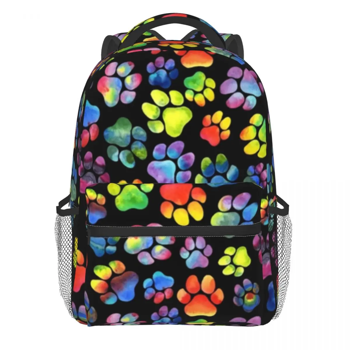 

Kitty Dog Pow Backpack Rainbow Paw Prints Watercolor Daily Backpacks Men Fashion School Bags Designer Large Rucksack