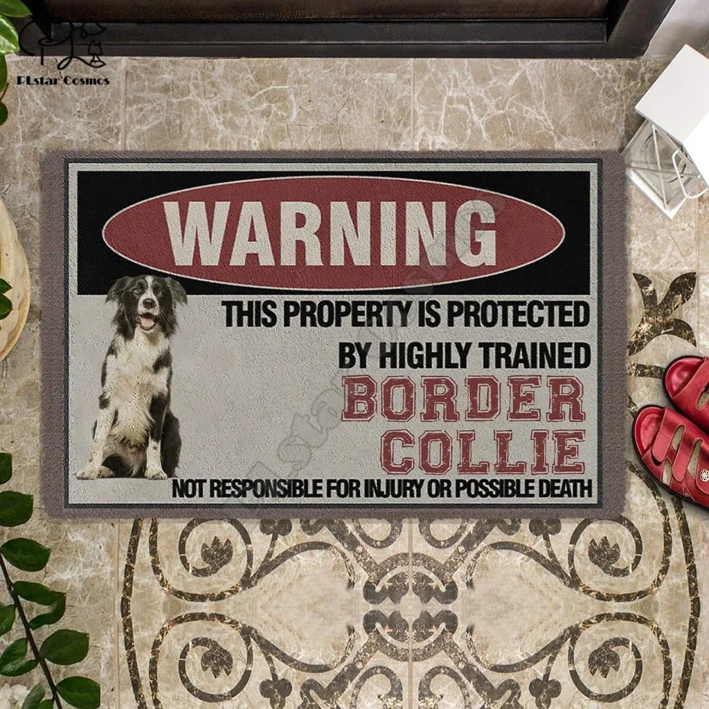 

THIS PROPERTY IS PROTECTED BY HIGHLY TRAINED Boston Terrier Doormat 3D Indoor Outdoor Doormat Non-slip