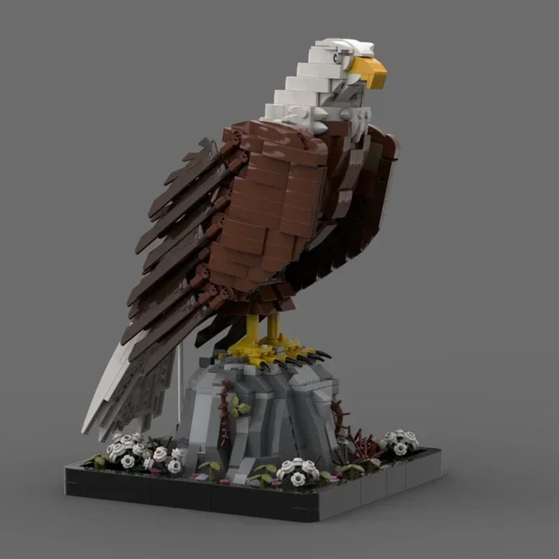 Животные украшения модель MOC строительные кирпичи стоячий белый орлан модульная