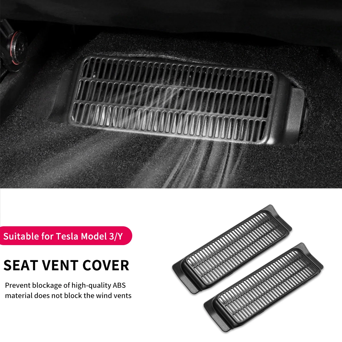 

2pcs Car Air Outlet Cover for Tesla Model 3 Y 2022 2021 2018 Under Seat Air Vent Anti-blocking Dust Cover Model Y Accessories