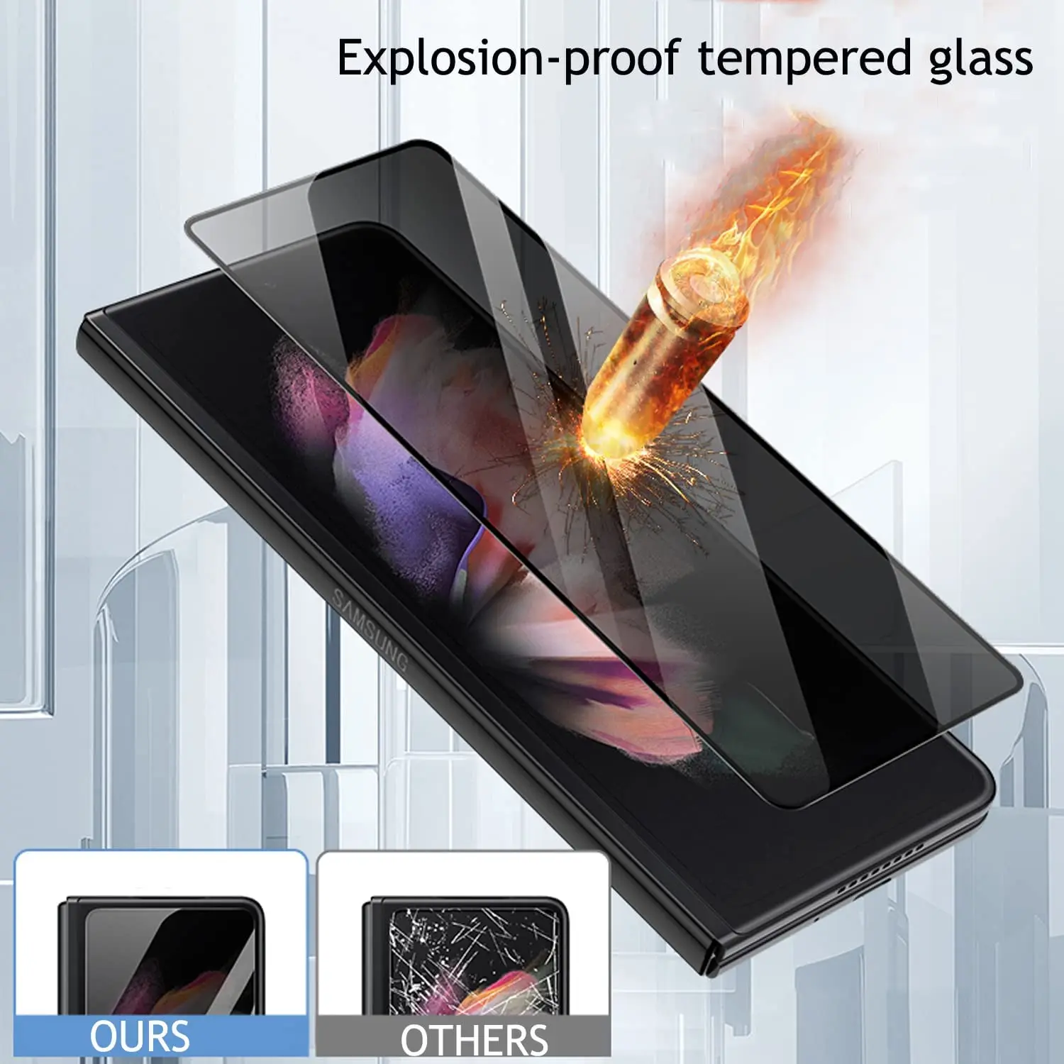privacy tempered glass screen protector suit for samsung galaxy z fold 3 5gw22z fold 2w21frontoutside full covered free global shipping