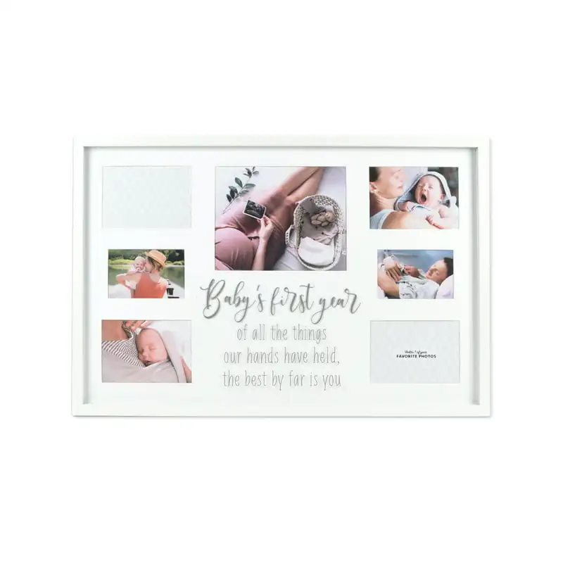 

7-Opening, Multi-Sized 's First Year Wall Hanging Picture Frame Collage, Silver DIY Decorations