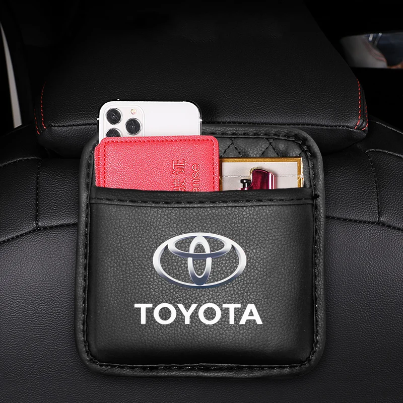 

Car Storage Pocket Leather Seat Back Bag Accessories For Toyota Corolla Chr Yaris Hilux Auris Camry Prius Avensis RAV4 Land 2022