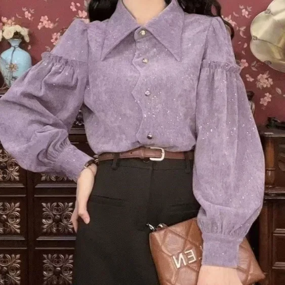 Топ Purpleshirt женская осенняя коллекция 2024 модная универсальная простая элегантная