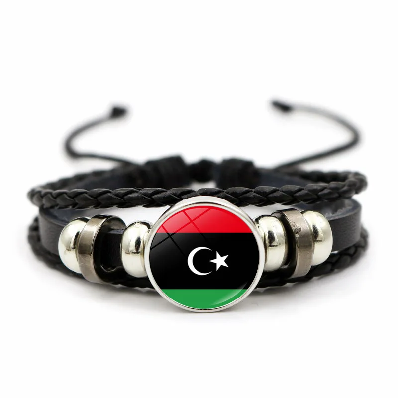 Infinity Love Libya Bracelet Handmade Flag Charm Women Men Leather Bracelets &amp Bangles Jewelry |