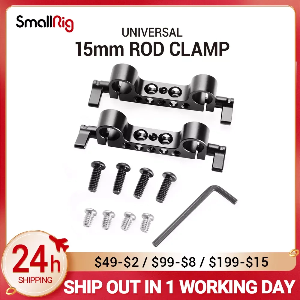 

SmallRig 2PCS Lightweight Dual 15mm LWS Rod Clamp Railblock For Camera 15mm Rail Support System For Follow Focus 2061