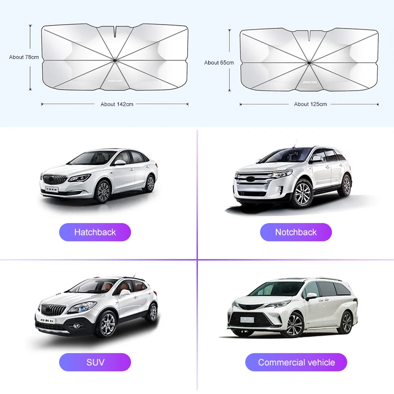 Автомобильный зонт на лобовое стекло для Chery Jaecoo J7 J8 2023 2024 2025, солнцезащитный козырек, защитные блоки для окон, отражатель УФ-лучей (art.: 3920ced1a7f8a) - 3920ced1a7f8a
