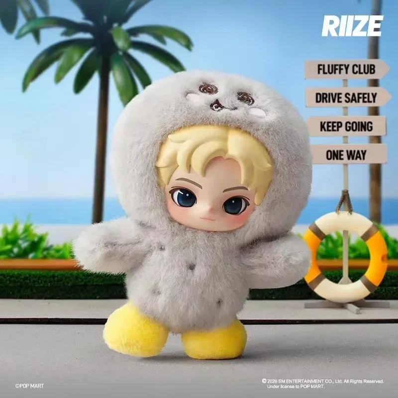 Фото Оригинальная мягкая виниловая фигурка-брелок POP MART RIIZE Fluffy Club Series в формате сюрприз-бокса, модный коллекционный аксессуар, украшение, игрушка, подарок. №4