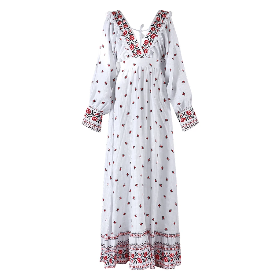 

Женское винтажное платье-макси с открытой спиной и глубоким V-образным вырезом