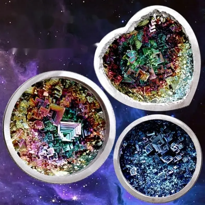 Bismuth Crystal Metal Crystal Ore Primitive Petrochemical Element Collection Specimen Mineral Natural Crystallization Home Furn