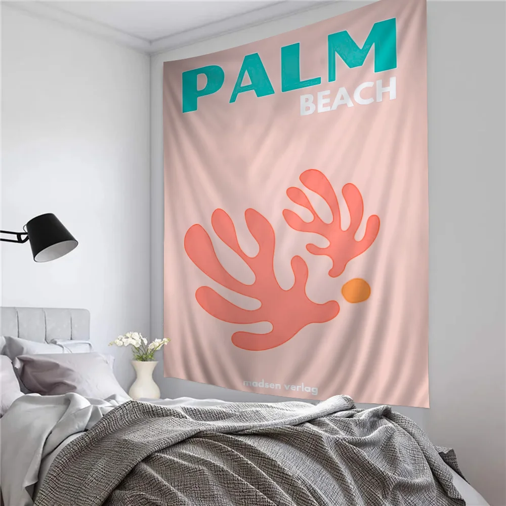Современный Живописный Дорожный Настенный Гобелен Микано Пальма Майами Большой