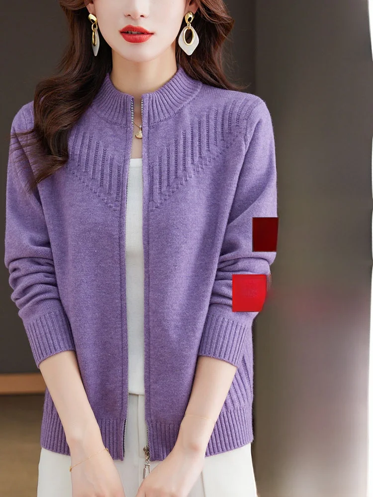 Hengyuanxiang Sheep 00 свитер из чистой шерсти женский кардиган на молнии с