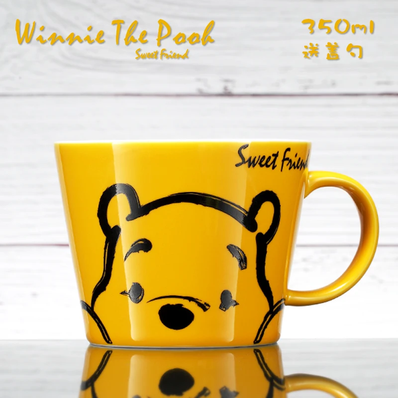 Disney Mug Cup 350ML Winnie The Pooh Pattern Ceramic Cup Creative Simple Big Cup Caliber Cartoon Office Cup For Kids images - 6