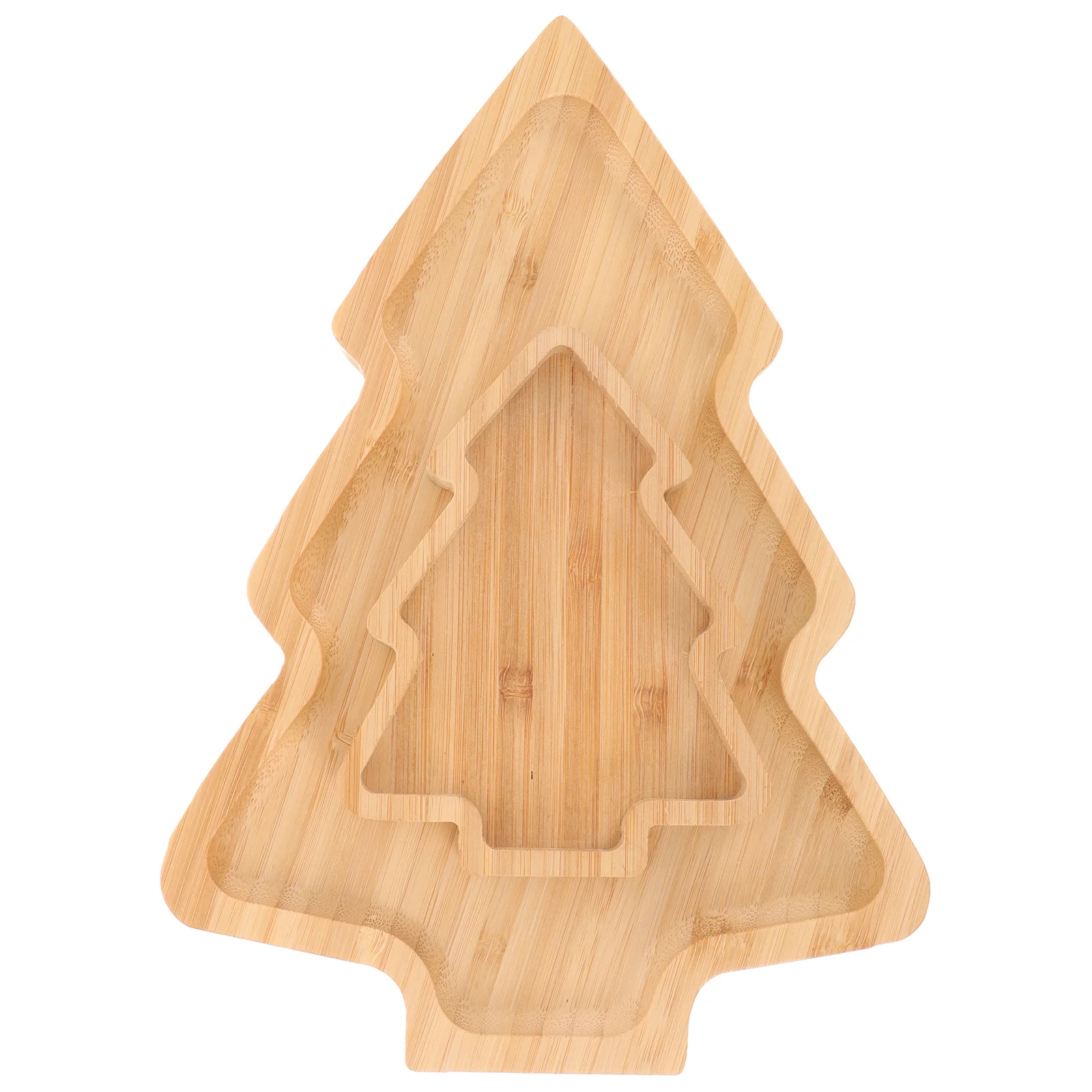 

2 Pcs Sushi Serving Plates Flatware Cartoon Appetizer Tray Christmas Candy Dish Wooden Platter Child