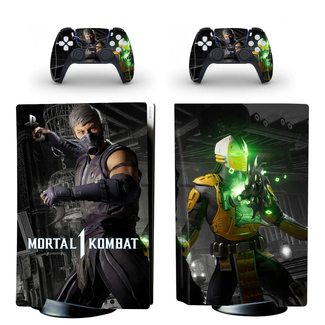 Виниловая наклейка Mortal Kombat 1 PS5 для консоли и 2 контроллера