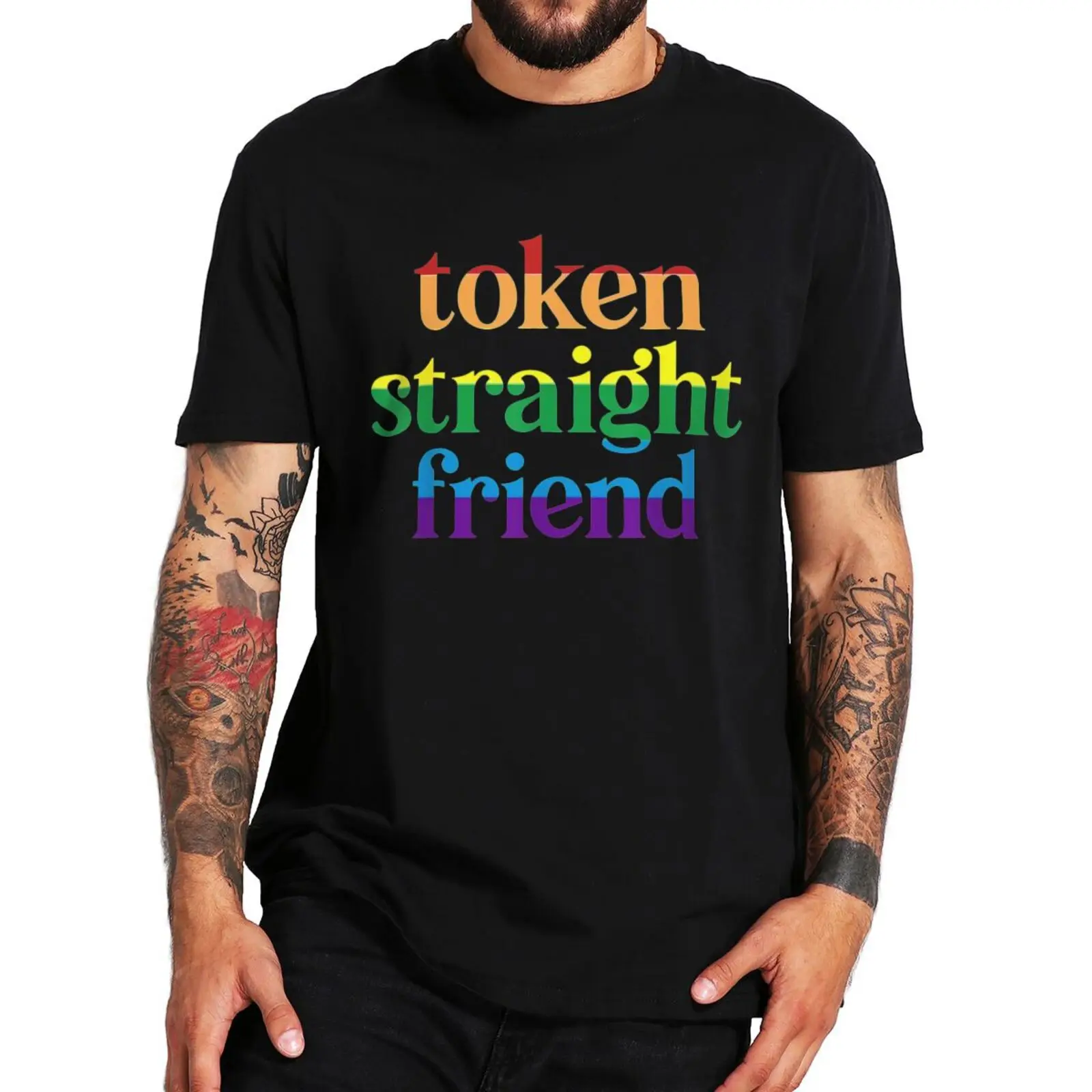 

Token Straight Friend T Shirt 2023 New Lgbt Pride Gift Short Sleeve O-neck 100% Cotton Unisex Summer Casual T-shirts