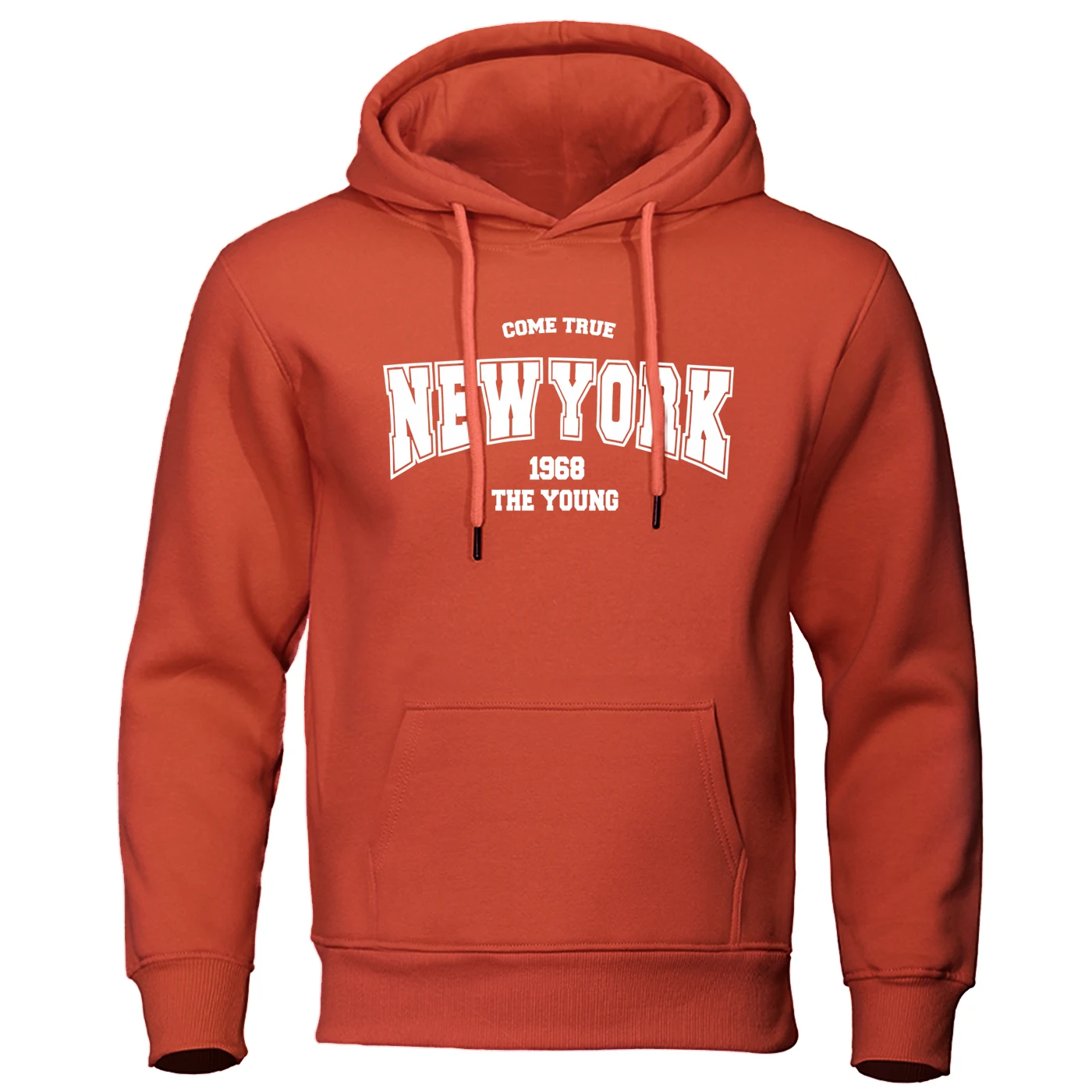 Sweat à Capuche avec Lettres de New York pour Homme Vêtement Chaud et Décontracté Sourire Printemps Automne