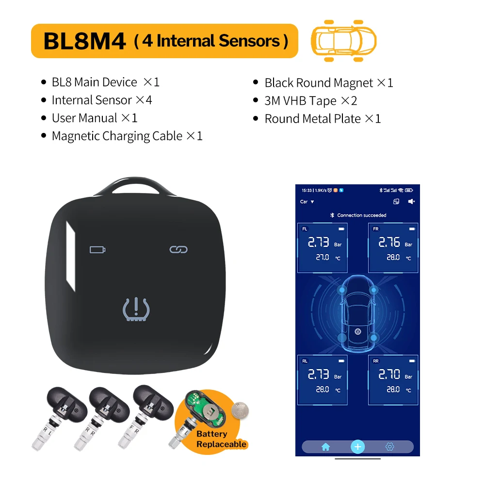 

Deelife TPMS Android iOS Bluetooth-совместимая система контроля давления в шинах для автомобиля, мотоцикла, мотоцикла, велосипеда, датчик TMPS BLE Control