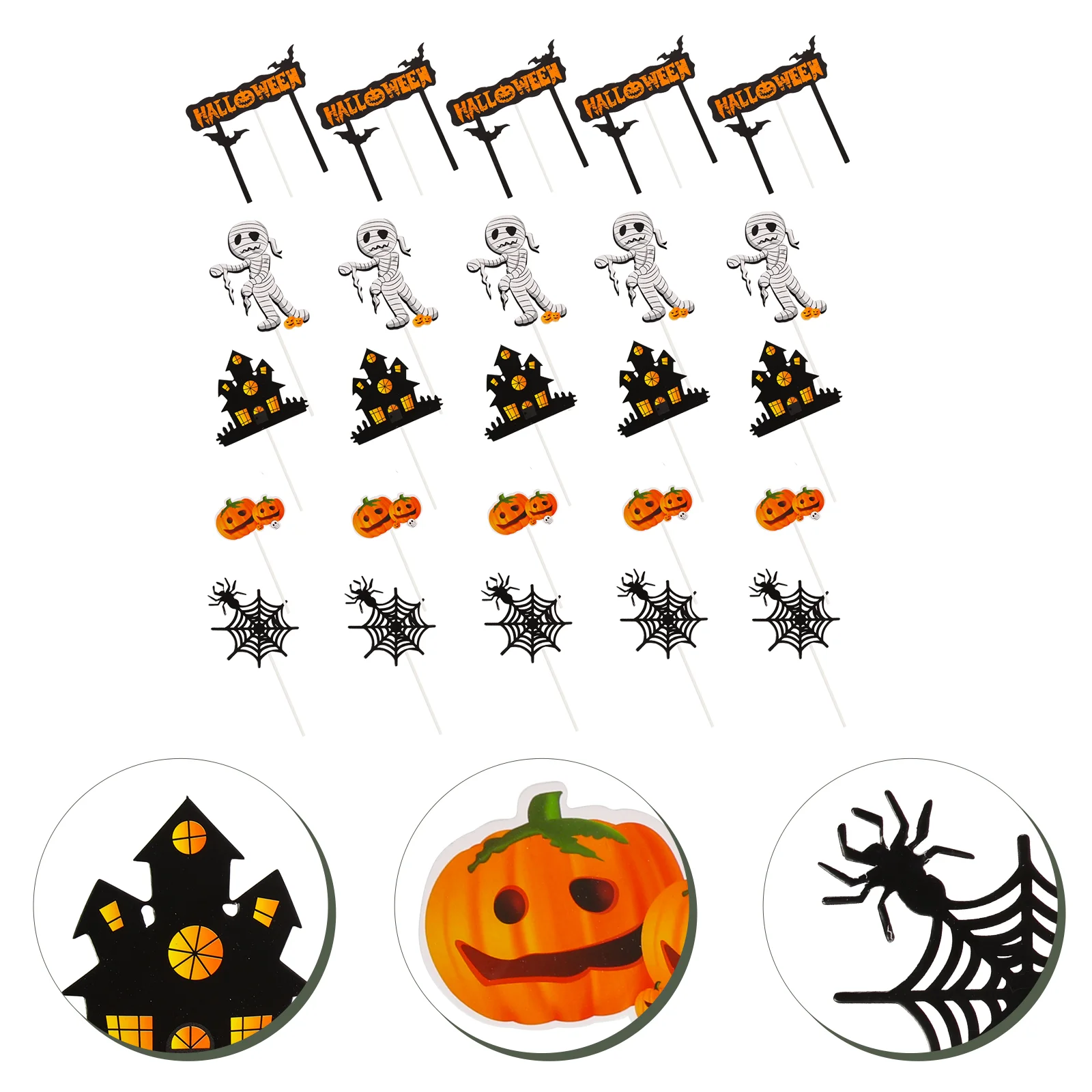 25 шт. вставка для торта на Хэллоуин топперы кексов украшения дня рождения шляпа