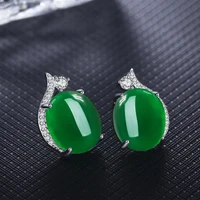 retro geometric copper green red crystal earrings for women round fashion temperament ear jewelry hot sale
